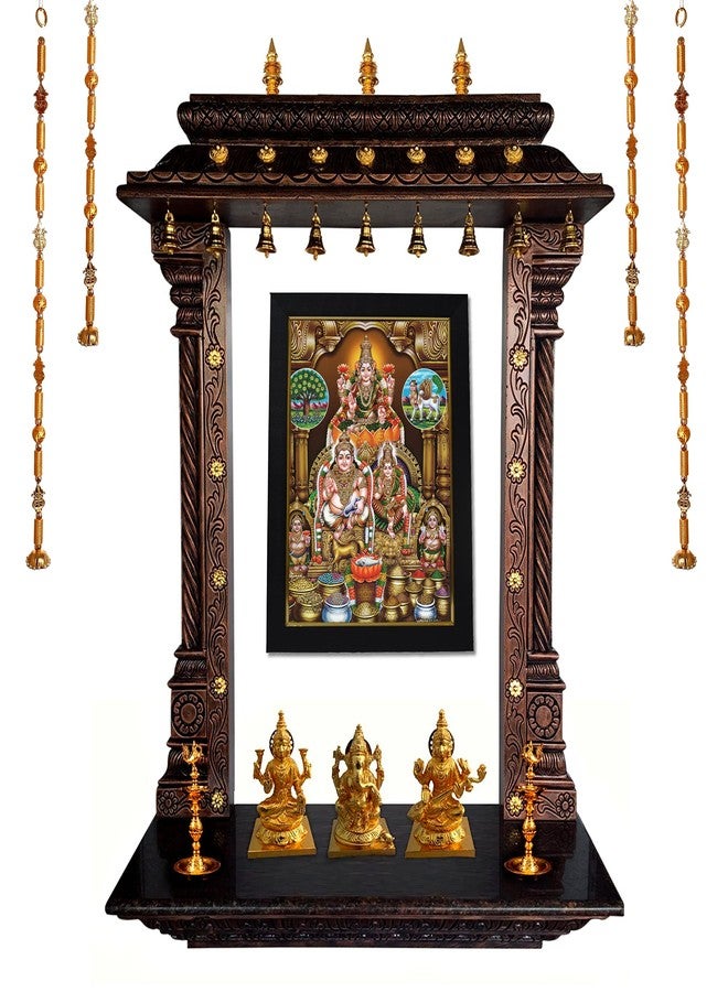 101Temples - Divinity Eternity Spirituality Wood - Sri Kubera Lakshmi Darbar God Photo Frame For Pooja Room With Wall Hook (10 X 13 ", Matt Finish, Multicolor) - Image 4